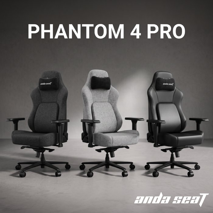 Крісло геймерське ігрове Anda Seat Phantom 4 Pro L до 100 кг Gray Fabric (AD18YSDC-72-G-F-G02)