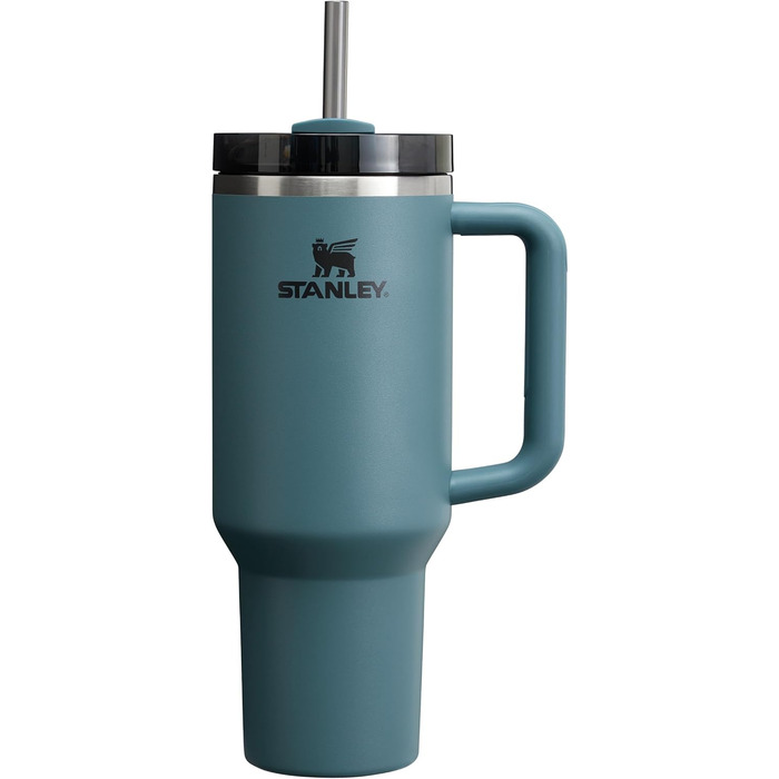 Термопляшка Stanley Quencher H2.0 Flowstate 1.2L з трубочкою - блакитний сосна (Blue Spruce)