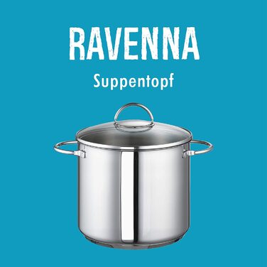 Супова каструля Rohe Ravenna 24 см, нержавіюча сталь, Німеччина, срібляста