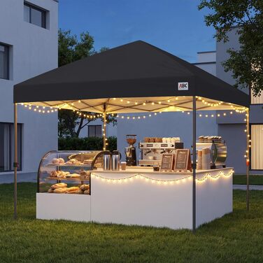 Павільйон садовий ABCCANOPY 3x3м водонепроникний розкладний чорний для пікніка та фестивалів