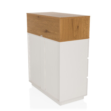 Комод MELMO K 80x40x100 см 3 шухляди білий/дуб hjh LIVING