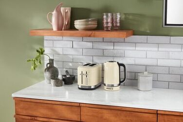 Тостер KitchenAid для 2 скибок, кремовий: ретро дизайн, 7 функцій, нержавіюча сталь