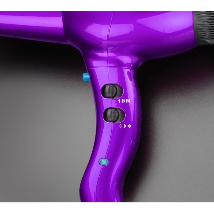 Фен для волосся DIVA Pro Styling Ultima 5000 Pro, 2200 Вт, 4 режими нагріву, 2 швидкості, функція холодного повітря, фіолетовий