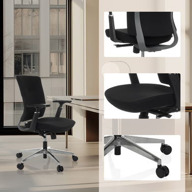 Офісне крісло / поворотне крісло CAPTIVO MID тканина чорний hjh OFFICE