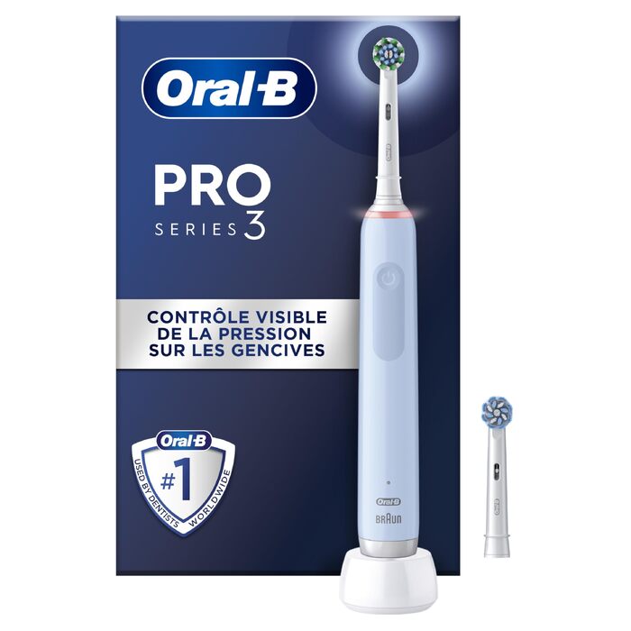 Електричні зубні щітки Oral-B Pro 3 3900, набір з 2 шт та 3 насадками, 3 режими чищення, 360° контроль тиску, від Braun, білий/чорний
