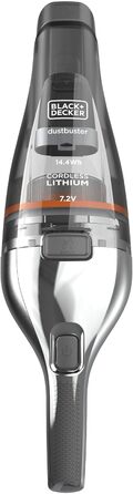 Ручний пилосос BLACK+DECKER Dustbuster 7.2V, акумуляторний, EasyGrip, хром/титан, 385 мл