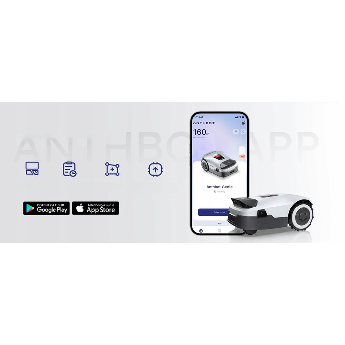 Робот-газонокосарка Anthbot Genie 600: автоматична косарка для площі до 900 м², безпериметральна (без кабелю)