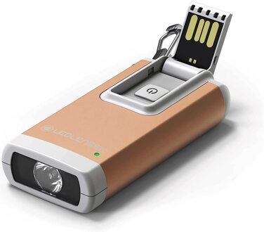 Ліхтар-брелок Ledlenser K6R Gold, 400 лм, акумуляторний, USB-A, з червоним світлом