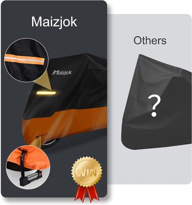 Maizjok водонепроникний чохол для мотоцикла 210D, зимовий, для вулиці та приміщення, захист для мотоцикла, мопеда, скутера (245x105x125 см)