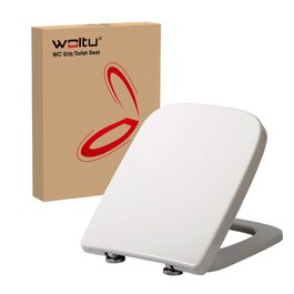 Кришка для унітаза WOLTU з мікроліфтом (Softclose), квадратна, пластикова, з системою швидкого монтажу Fast Fix
