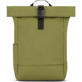 Рюкзак Johnny Urban Harvey Medium ролтоп, 15 л, водостійкий, оливковий, з відділенням для ноутбука, універсальний для міста, роботи, навчання, матове PU-покриття