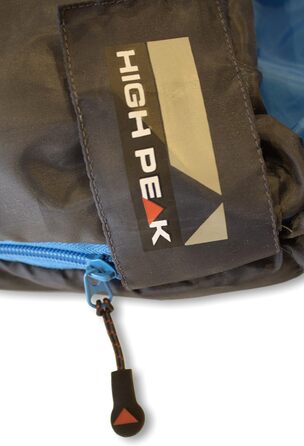 Спальний мішок High Peak TR 300, екстра широкий, 3-4 сезони, температура до 0°C, теплий, дихаючий, водостійкий, для кемпінгу, фестивалів, трекінгу, антрацит/синій, з мішком для пакування, з'єднуваний, RV L