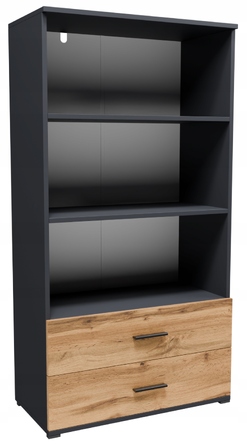 Стелаж Matkam 69 x 130 x 34 см, дуб вотан, графіт