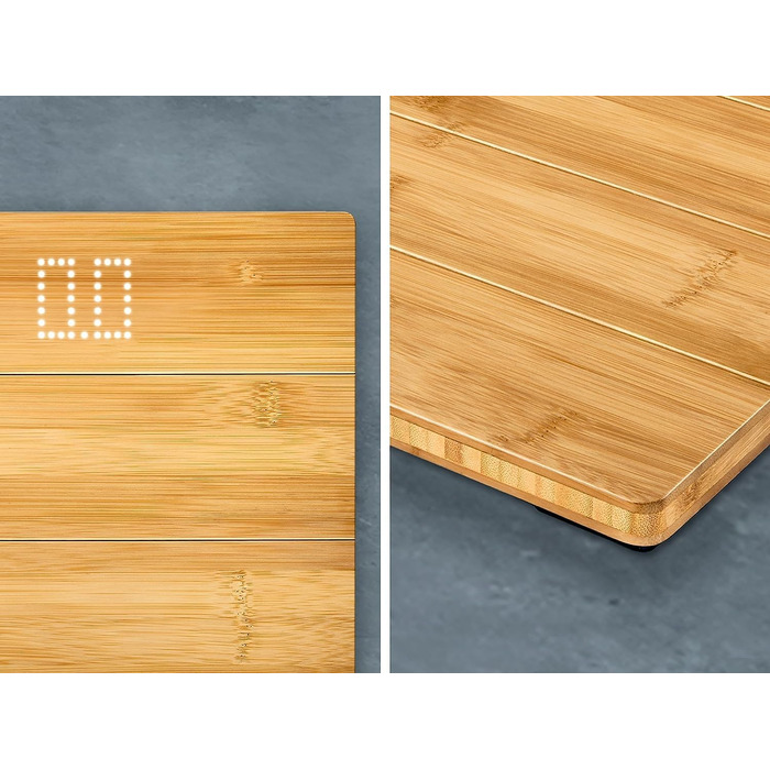 Ваги Soehnle Style Sense Bamboo Magic з натурального бамбука, електронна підлогова вага з LED-дисплеєм, до 180 кг, комфортне покриття