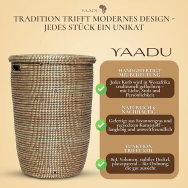 Кошик для білизни YAADU з кришкою - XXL, великий контейнер для білизни, чорний плоский корзину, ящик для білизни