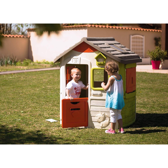Дитячий будиночок Smoby Life Jura Lodge (115x123x132 см) з переробленого пластику - вуличний будиночок для дітей з годівницею для птахів, для саду та тераси, від 2 років