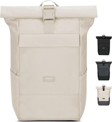 Рюкзак LARKSON Rolltop No 4 для жінок і чоловіків, з відділенням для ноутбука, для університету, роботи й велосипеда, великий туристичний рюкзак, водовідштовхувальний, універсальний розмір, колір пісочний