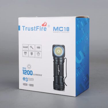 Налобний ліхтар TrustFire MC18 1200 люмен, LED, акумуляторний, водонепроникний, 5 режимів, для бігу, синьо-чорний