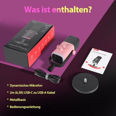 Динамічний мікрофон FIFINE USB XLR для стрімінгу, подкастів, студії, геймінгу, з кнопкою вимкнення звуку, сумісний з ПК, PS4/5, Mac, мікшерами та звуковими картами