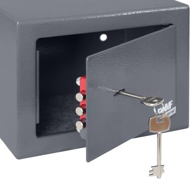 Сейф HMF 49216-11 для меблів, малий, з ключем, 23x17x17 см, антрацит