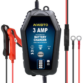 Інтелектуальне зарядне пристрій для акумулятора Haishito 12V/24V з LCD-дисплеєм та температурною компенсацією