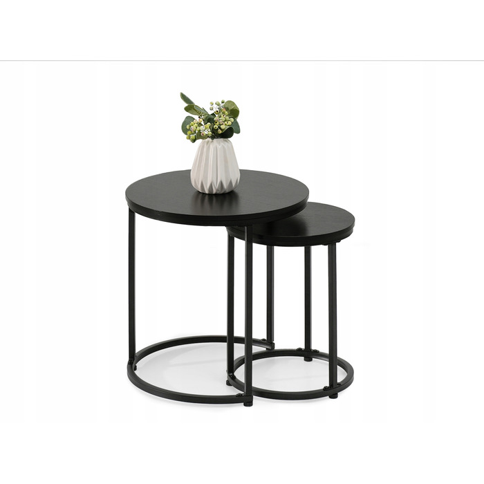 Журнальний стіл Mebel-Partner круглий, 45 x 45 x 48,5 см, чорне дерево, чорний