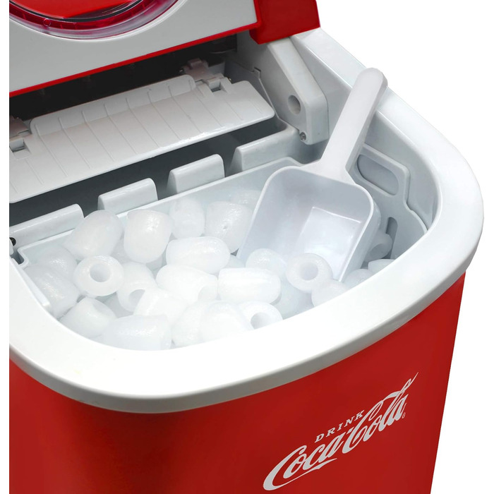 Льодогенератор Salco Coca-Cola, 12 кг, тихий, LED-дисплей, 2 розміри кубиків льоду, ідеально для вечірок і днів народження