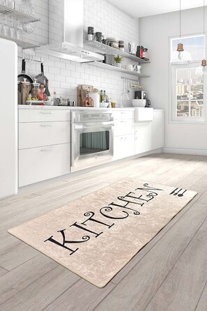 Килимок для кухні miqna, чорний, нековзний, праний, 80x150 см, дизайн Spoon