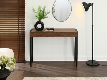 Консольний столик Mebel-Partner, чорний / напівглянцевий горіх, 105 x 75 x 35 см