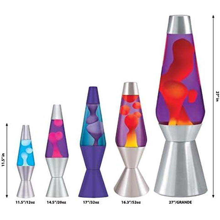 Лава-лампа Lava Lampe 2103 (36.8 см): білий віск, синя рідина, срібляста основа та кришка — оригінальний нічник для створення атмосфери