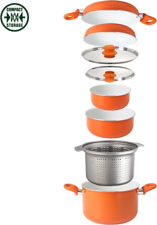 Набір каструль BRUNNER Mandarina, 9 предметів, антипригарне покриття