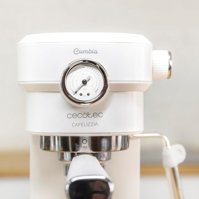 Кавомашина Cecotec Cafelizzia 790 Steel Pro - Еспресо та Капучино, 1350 Вт, 20 Бар, Манометр, 1.2л, Нержавіюча сталь