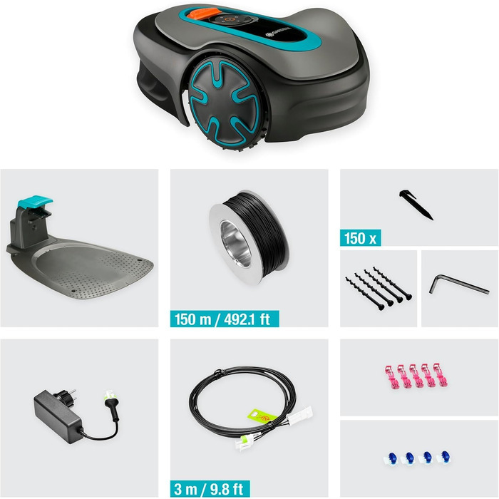 Робот-газонокосарка Gardena SILENO minimo 350 м², інтелектуальна, з Bluetooth-додатком, програмована, для газону