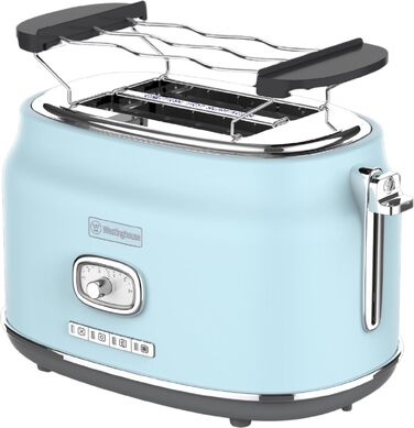 Тостер Westinghouse Retro, рожевий - 2 відділення, широкі прорізи, підставка для підігріву, 815 Вт