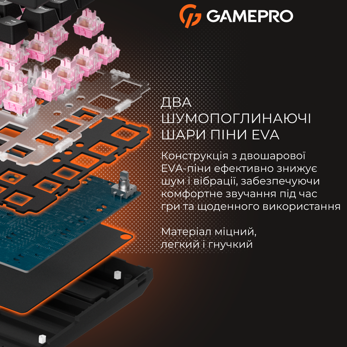 Дротова механічна клавіатура GamePro MK160 V2 Warden QLAB Sakura White (MK160-V2-BL-QS)