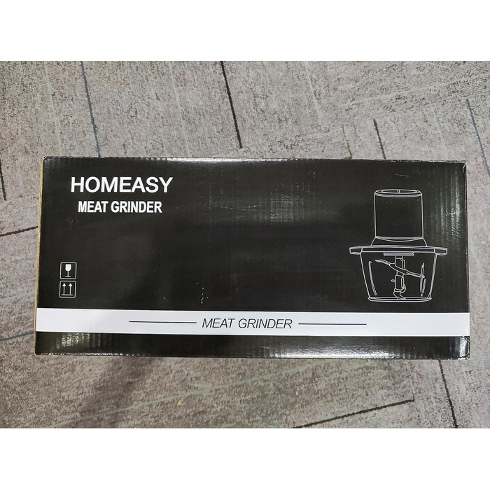 Електрична подрібнювачка для кухні HOMEASY 350Вт, 2 л, з двома швидкостями, 4 леза з нержавіючої сталі, універсальна для м'яса, овочів, фруктів, цибулі