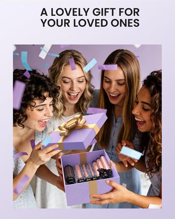 Набір для завивки волосся BESTOPE PRO 5-в-1 з LED-дисплеєм: 3 насадки, регулювання температури, швидкий нагрів, рукавичка, кліпси, рожеве золото