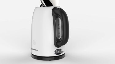 Електрочайник Westinghouse Basic 2200 Вт, 1,7 л, нержавіюча сталь, індикатор рівня води, фільтр від накипу, автостоп, білий