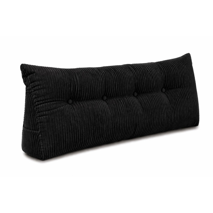 Подушка для спини Chilly Pilley® з підтримкою, для читання в ліжку, настінна подушка-клинок, чорний (120x50x20 см)