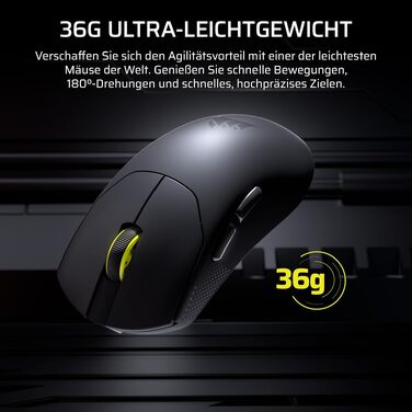Ігрова бездротова миша Corsair Sabre v2 PRO Ultralight Wireless FPS, 33K DPI, 8000Hz, 36г, чорна