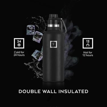 Термос-пляшка IRON °FLASK Edelstahl 950 мл з 3 кришками - Непротікаюча, подвійні стінки, ізольована, BPA-free для спорту, школи, фітнесу, кемпінгу (з носиком, небесно-блакитна)