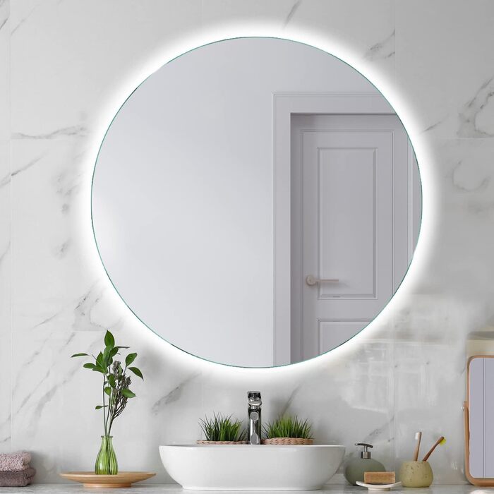 SARAR Круглий дзеркало для ванної кімнати з LED-підсвічуванням 120 см, Made in Germany, дизайн MAR113