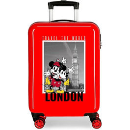 Дитяча валіза Disney Mickey та Minnie, червона, з принтом Лондон, універсальний розмір, для подорожей