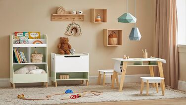 Дитячий стіл SoBuy з 2 стільцями, 80x48x50 см, меблі для дитячої кімнати