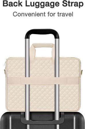 Жіноча сумка для ноутбука MOSISO Puffy 13.3 дюйма, м'яка сумка-шолдер бежевого кольору
