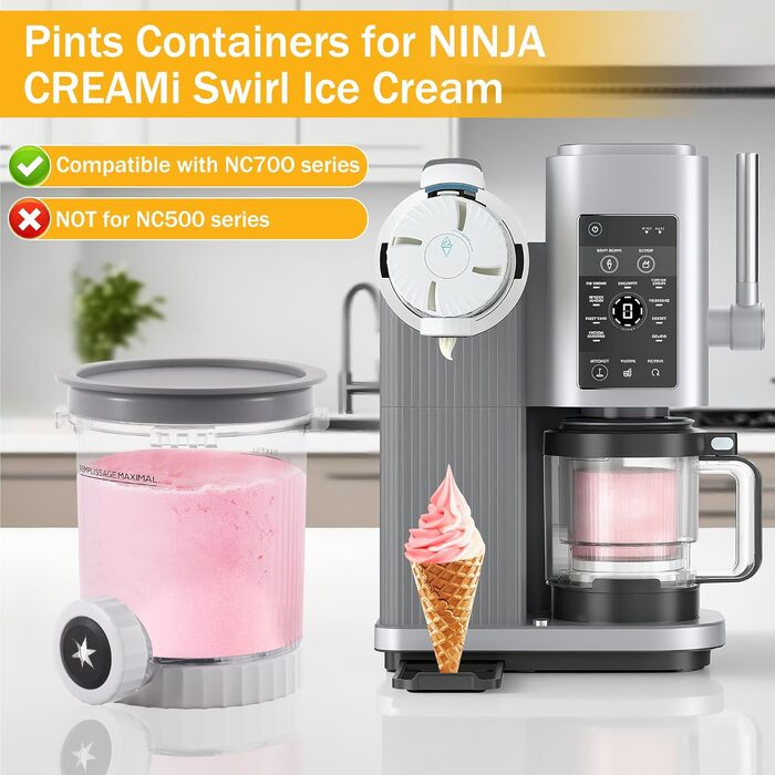 Контейнери Hejo для Ninja Creami Deluxe (4 шт) 680 мл, для NC500/NC501/NC701eu - контейнери для морозива з кришкою