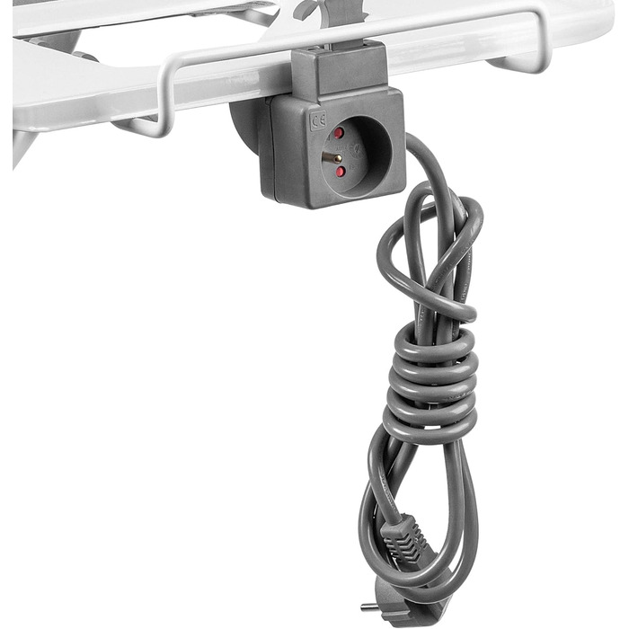 Складна прасувальна дошка KADAX 120x38 см з розеткою, регулюванням висоти, антиковзкими ніжками та підставкою для праски, у клітинку