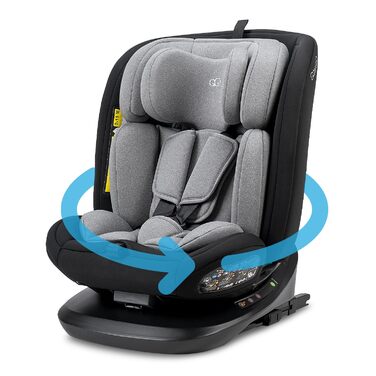 Дитяче автокрісло Booboo Safety Lissabon i-Size, обертове, 40-150 см, Reboarder з Isofix, чорний-сірий