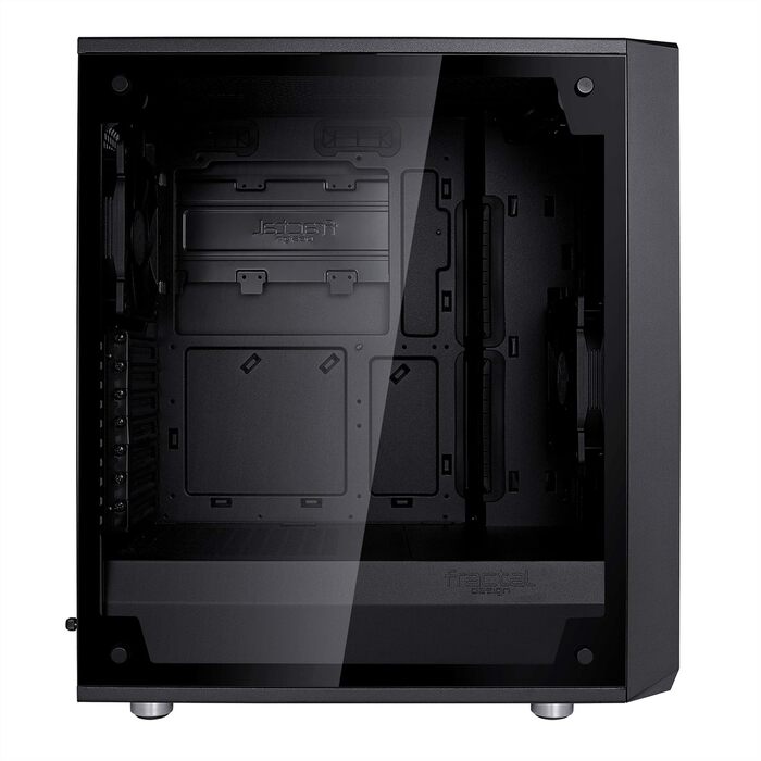 Корпус для комп'ютера Fractal Design Meshify C, компактний, з високою вентиляцією, 2 вентилятори, скляна панель, USB 3.0, чорний
