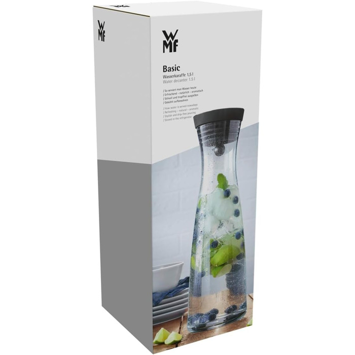 Скляна карафа WMF Basic 1,5 л з кришкою та ситом для льоду та фруктів